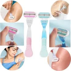 Lâminas de Barbear Feminina para Remoção de Pêlos/Barbear Suave/Lâmina Portátil/Compatível com lâminas Gillette
