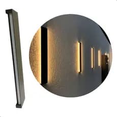 Luminaria 15W Arandela Retangular de Parede 40cm 3000k Luz Quente Resistente Bivolt Moderno Externo