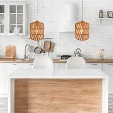 Lustre Artesanal Boho Fibra de Sisal Luminaria de Teto Aconchegante Redondo Com Lampada LED