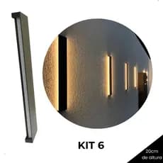 Kit 2/4/6 Arandelas 7W Retangular LED 20cm 3000k Branco Quente Externo Interno Decoração Iluminação