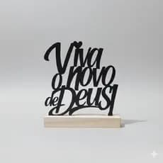 Enfeite Decoração Religiosa Deus Viva o Novo de Deus Para Mesa Sala Escritorio