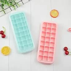 Formas Gelo Silicone Papinha Flexivel Tampa Rígida Multiuso Lavável 24 Cubos