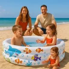 Piscina Inflavel Infantil Banheira Redonda Fundo Do Mar Crianças Ferias Praia Verao Agua ou Bolinhas