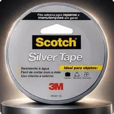 Fita Silver Tape 3M Scotch 45x25m - Alta Adesão para Uso Pesado e Vedação | Resistente à Água