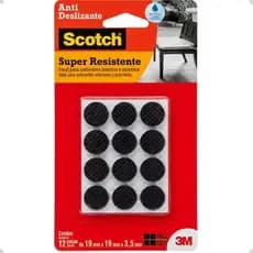 Kit 12 Protetor Antideslizante Redondo 3M Scotch Preto Original Antirrisco
