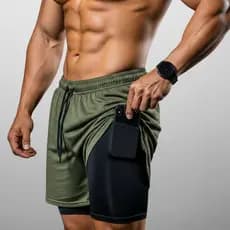 Shorts Masculino 2 em 1 para Academia com Bolso Confortável e Ideal para Atacado