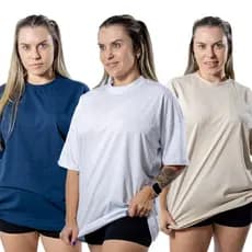 Kit 3 Camiseta Oversized Feminina Premium 100% Algodão Conforto E Estilo Para Academia & Casual