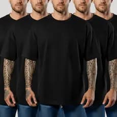 Kit 5 Camisetas Algodão Oversized Casual Básica Lisa Masculina Premium Atacado de Fabrica