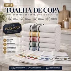 Kit 3 Toalha Prato Estampado Xadrez Envio Sortidos Algodão 45x70 Pano Copa Alta Secagem