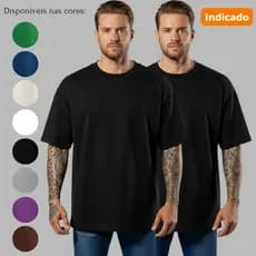 Kit 2 Camisetas Algodão Oversized Casual Básica Lisa Masculina Premium Atacado de Fabrica