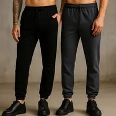 Kit 2 Calças Masculina Moletom Peluciado Com Punho P M G GG