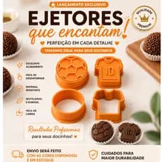 Kit 2 Ejetores Brigadeiro Futebol Bola Camisa 10 Molde