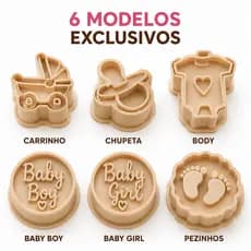 Kit 6 Ejetores para Brigadeiro Chá de Bebê Molde Docinhos Festa Confeitaria 6 Peças