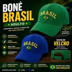 Boné Aba Curva Adulto Unissex Ajustável Brasil