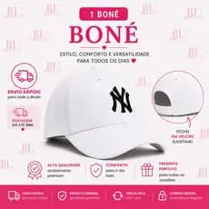 Boné NY New York Aba Curva Bordado Unissex