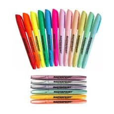 Kit 18 Marca Texto Neon, Pastel E Metálico - Masterprint