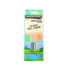 Lápis de cor com 10 cores Pastel - Masterprint