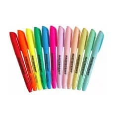 Kit 12 Marca Texto - 6 Neon e 6 Pastel - Masterprint