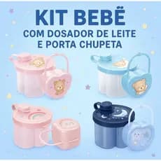 Porta Chupeta + Dosador ade Leite em Pó Plasutil 2 Em 1 Protetor De Chupeta + Porta Leite