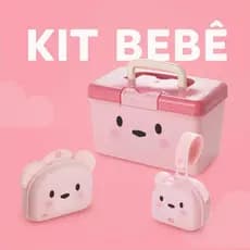 Kit 3 em 1 Saboneteira Com Tampa + Porta Chupeta + Maleta Organizadora De Medicamentos