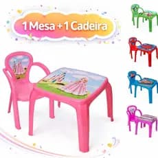Mesinha Infantil com 1 Cadeira Menino Menina Estudo Hora do Lanche Atividades Mesinha Infantil
