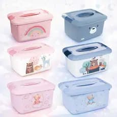 Box Organizador Infantil Decorado com Tampa, Alça Confortável e Travas 5,2 L