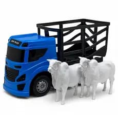 Brinquedo Caminhão De Boiadeiro Com Dois Touros Plástico Sortidos