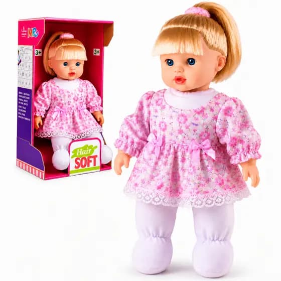 Boneca Loira Hair Soft Corpo de Pano Super Macia - Milk Brinquedos -