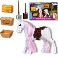Cavalo Rancho Encantado Com Crina Vários Acessórios - For Kids -