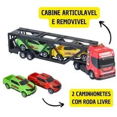 Caminhão Infantil Mini Cegonha Com 2 Carrinhos Brinquedos BS Toys