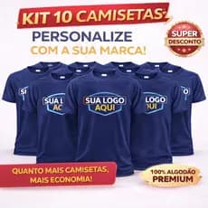 CAMISETAS UNISSEX KIT-10 UNI/ COM ESTAMPA PERSONALIZADA FOTO FRASE LOGO OU UNIFORME SUA ART DESEJADA