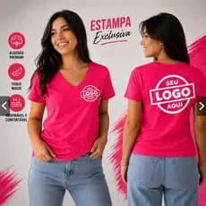 Camiseta Personalizada Baby Look Kit 2 Unidades Estampa DTF Alta Qualidade Não Desbota