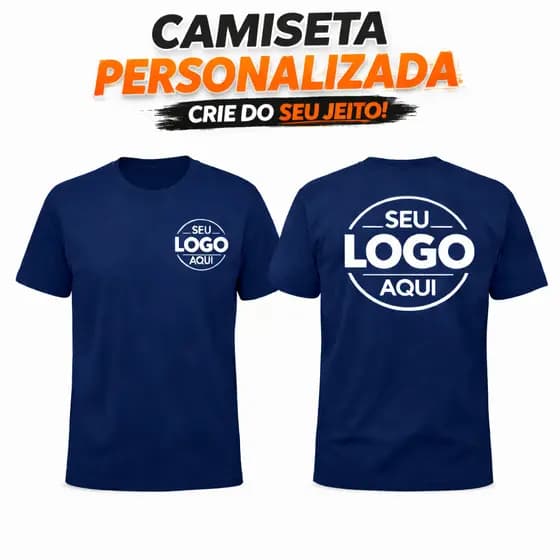 CAMISA 100% ALGODÃO UNISSEX ESTAMPA PERSONALIZADA LOGO UNIFORME FOTOS ARTS FRASES DA SUA PREFERENCIA