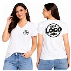 KIT: 5 Camiseta Feminina Personalizada Babylook reforço Ombro a Ombro UNIFORME COM SUA LOGO CAMISA