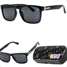 Óculos sol infantil vintage protecao uv criança preto case original casual retro piscina