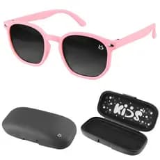 Óculos retro infantil vintage rosa proteção uv sol social