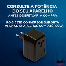 Conversor de Voltagem Bivolt 100W  Transforma 110V em 220V e vice-versa