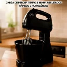 Batedeira Planetária Potente 300W Tigela 2,5L Com 5 Velocidades – Vermelha