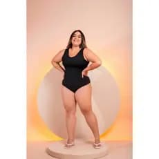 Body Plus Size / Maiô Feminino Blogueira Confortável Leve Verão - Preto
