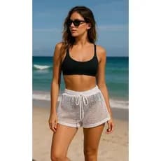Saída de praia short de banho telinha leve e moderno
