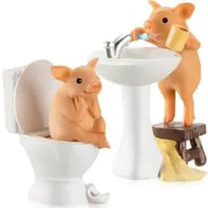 Porquinho Saudável Figurino De Brinquedo Decoração Mini Resina Figuras Miniaturas Realistas De Bolo De Estátua Para Deco