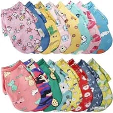 Cão Animal De Estimação Floral Clohtes Primavera Outono Manga Gato Fino Velo Filhote De Cachorro Gatinho Roupas Confortá
