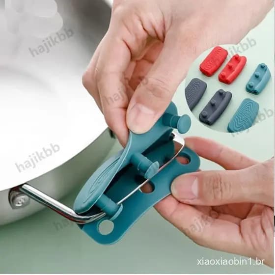 2pçS Protetor De Panela Anti-Queimadura De Silicone Queda Com AlçA