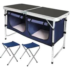 Mesa Armario com Banquetas Acampamento Dobravel