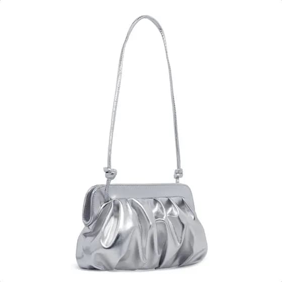 Bolsa Feminina Transversal Tiracolo Pequena Metalizada Festa Balada Casamento