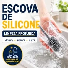 Escova De Limpeza Para Lavar Garrafas Copos e Mamadeiras Multiuso