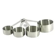 Kit Xícaras Medidoras Em Inox 4 Peças – Medidores de Ingredientes para Cozinha e Confeitaria
