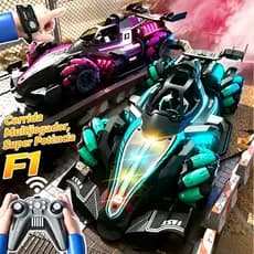 Carro RC Acrobático 4WD com Névoa de Spray, Luz LED, Rotação 360°,Som Realista e Controle por Gestos