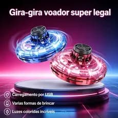 Bola Voadora Boomerang com LED, Sensor, 360° Giro, Brinquedo para Parques e Viagens