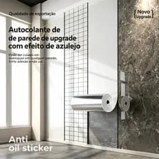 Placa Adesiva Autocolante de Mármore 3m x 60cm, Lavável Impermeável, Para Cozinha, Banheiro, Parede